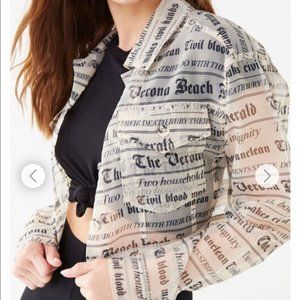 2X Sheer Cropped Romeo + Juliet Headline Jacket